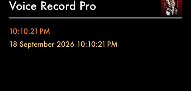 My voice recorder app on my phone, showing the date and time of a recording